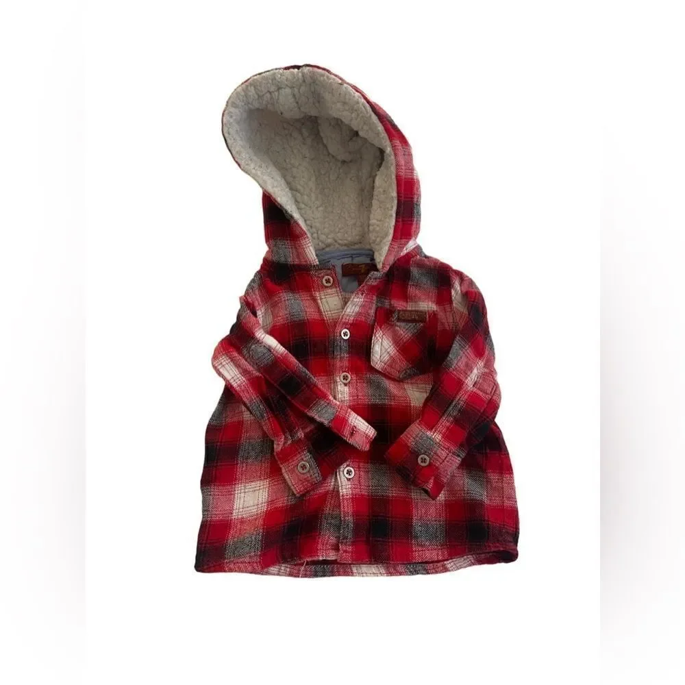 7 For All Mankind Lined Hooded Flannel 12 M